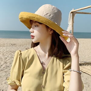 春夏宽檐防风精致挡风可爱女人妈妈防晒适合小头的帽子女夏天户外