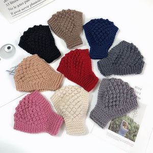 针织发带女外出复古发箍女发饰头套防风护耳宽边毛线帽子毛线发带