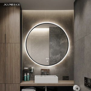 智能圆形浴室镜子卫生间铝合金边框圆镜子壁挂洗手间防雾镜子定制
