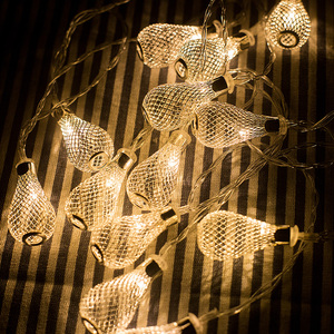 网状镂空水滴LED星星灯串装饰DIY创意浪漫彩灯节日圣诞房间装饰灯