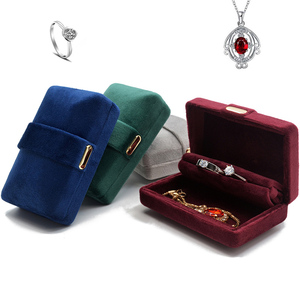 新款丝绒日款对戒盒吊坠收纳绒布盒便携旅行珠宝随身迷你网红盒子