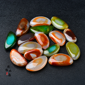 天然彩玛瑙原石摆件手握石把玩手把件雨花石鱼缸造景装饰彩色石头
