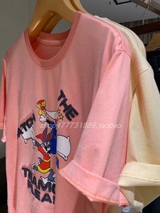 GAO级时装系列~CHAO可爱~时髦百搭 联名款纯棉兔八哥红黄两色T恤