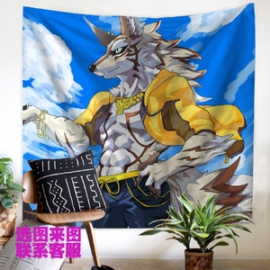 包邮定制做furry东京放课后赛特兽人向壁挂毯沙滩巾桌布海报壁画