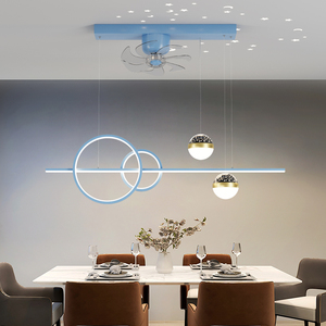 变频餐厅吊扇灯家用一体吊灯2022年新款北欧智能摇头吸顶电风扇灯