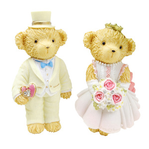 包邮结婚礼物韩国创意泰迪熊小熊冰箱贴树脂磁贴磁铁结婚庆回礼
