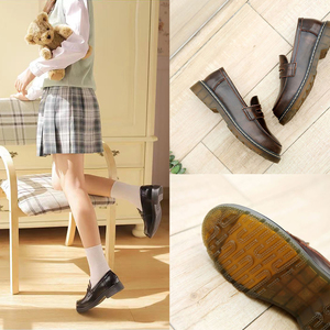 日系jk鞋水手制服真皮复古小皮鞋平底软妹学生鞋