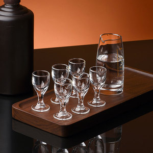 白酒杯套装分酒器小号酒杯家用加厚玻璃一口杯中式饭店用酒盅2313