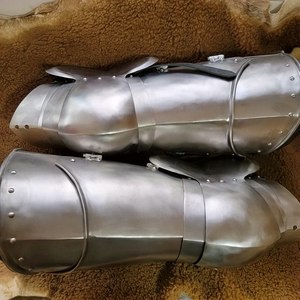 量身定做-中世纪意大利骑士板甲护腿米兰腿甲古代铠甲可穿戴包邮