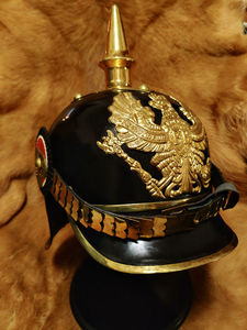 现货-德国一战头盔 普鲁士尖顶钢盔 pickelhaube 历史复原包邮