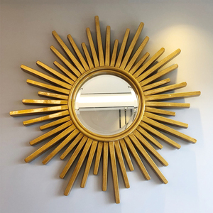 新款欧式美式太阳镜壁挂装饰镜客厅玄关镜子法式背景墙面装修镜框