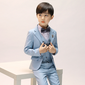 儿童小西装套装礼服洋气男童中大童帅气英伦绅士花童西服三件套男