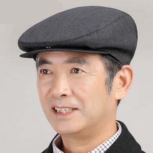 芝伊中老年人帽子男士鸭舌帽春秋天薄款老头爷爷前进帽老式爸爸鸭