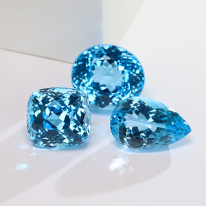 金涛(珠宝)天然托帕石天空蓝大克拉裸石38一克拉戒指吊坠tps04