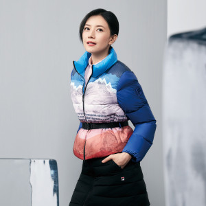 斐乐国内代购高圆圆同款运动休闲女式羽绒服女拉链保暖舒适外套