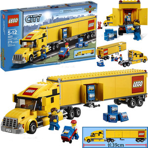 00撕牌吧正品代购19淘宝乐高积木加油站玩具城市运输车厢式货车快递