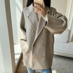 sella双面纯羊绒101801短款m家大衣女双排扣廓形max同款外套mara