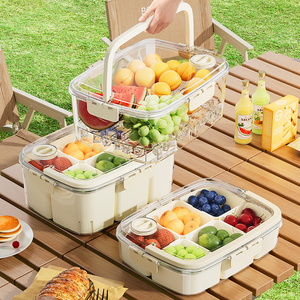 食品级手提保鲜盒水果便当盒子便携带冰盒外出露营野餐移动小冰箱