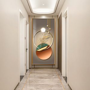 入户玄关装饰画竖版走廊过道墙壁画北欧高端现代简约晶瓷轻奢挂画