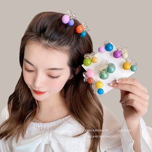 樱桃高马尾抓夹小号发夹女侧边刘海前额碎发卡顶夹半扎发夹子头饰