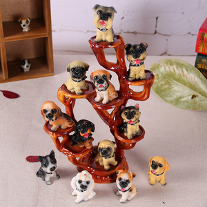 12名犬仿真小狗摆件狗模型书桌树脂动物装饰品创意工艺品生日礼物