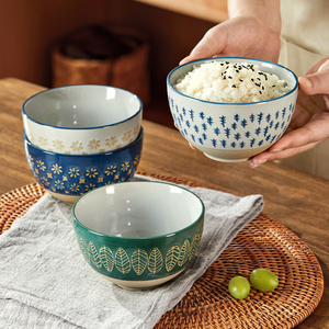 日式复古米饭碗家用2022新款网红高颜值特别好看的吃饭碗小碗餐具