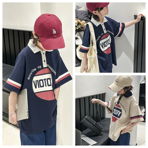 大e小e2023夏新款男童女童polo衫短袖t恤儿童童装潮韩版半袖3531