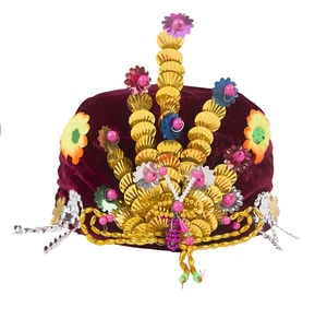 老人寿衣凤冠帽子女逝者冲喜软帽金丝绒布古装随葬用品一条龙包邮