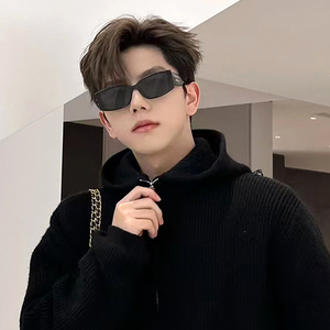 2024新款方形墨镜男潮高级感大脸痞帅美式复古嘻哈开车太阳眼镜