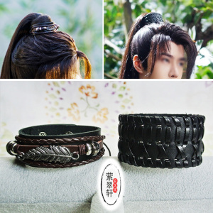 古装男子束发头冠高马尾束发环扣 古风侠客男女通用马尾束发冠