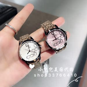 coach 蔻驰手表时尚男女表情侣表帆布腕表女表石英直邮美国代购