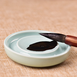 陶瓷景德镇陶瓷碟子笔搁文房四宝国画初学者成人学生书法墨汁墨水水碟