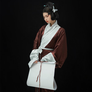 佛伦汉服福袋马王堆直裾袍女《却颂》秦汉复原非影楼古装(可来料