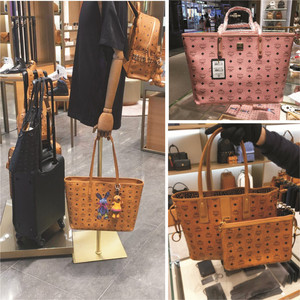 韩国正品代购2018新款mcm经典子母包兔子拉链购物袋双面单肩女包
