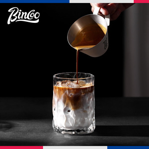 Bincoo树纹咖啡杯家用水杯玻璃美式萃取杯子透明拿铁杯高颜值酒杯