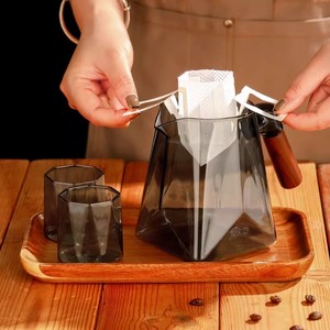 bincoo三角玻璃咖啡壶手冲咖啡分享壶套装冷萃杯美式滴漏壶品鉴杯
