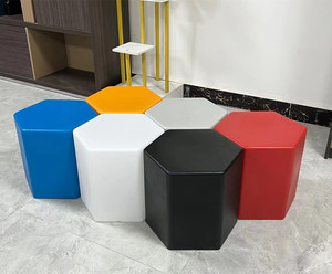北欧设计师六边形板凳换鞋凳创意木桶凳边几角几矮凳凳子组合椅子