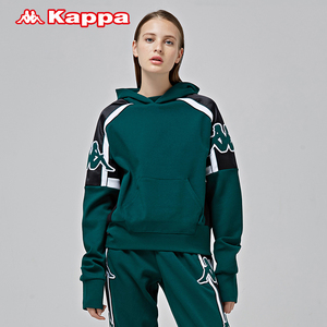 kappa卡帕banda串标女装卫衣套头衫帽衫长袖绿色背靠背官网折扣店