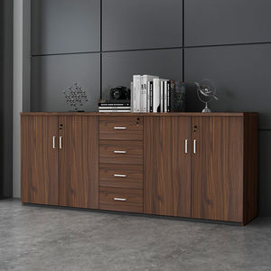 办公桌边柜侧柜办公室文件柜矮柜木储物柜带锁资料柜档案柜靠墙长