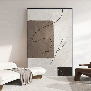 现代简约客厅画沙发背景墙装饰画抽象线条入户玄关挂画侘寂风壁画