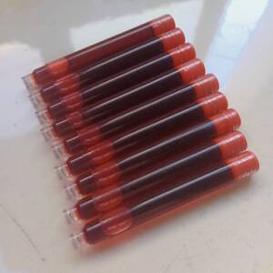 6口径红色墨囊批改作业红墨水钢笔通用型大红笔囊小口径细墨囊