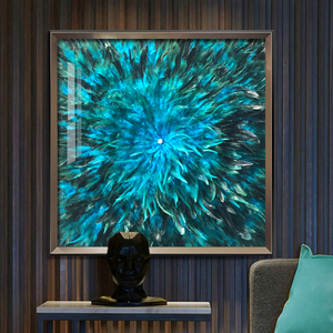 羽毛拼贴画轻奢立体玄关画客厅沙发墙装饰画样板间抽象画餐厅壁画