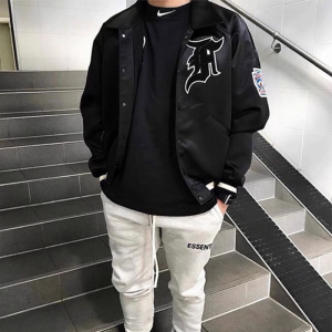 高街fog第五季刺绣徽章勋章飞行教练夹克外套男女宽松潮牌棒球服