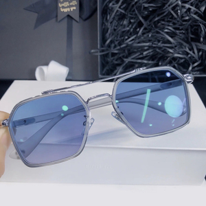 海洋渐变蓝痞帅眼镜近视男潮防蓝光辐射自动感光变色护眼平光镜女