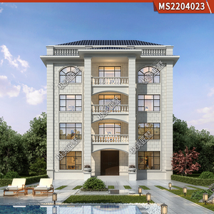 简欧五层别墅农村自建房设计施工图纸13x11米带小洋楼效果图