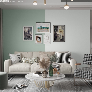 墙纸自粘卧室温馨客厅沙发电视背景墙莫兰迪绿色壁纸防水墙贴宿舍