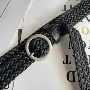 17编织内腰腰带女韩国百搭装饰配裙子牛仔裤复古港风圆扣免打孔