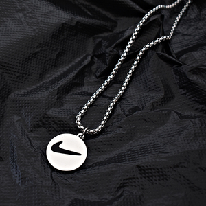 官网正品ΜΟnike网红圆牌项链吊坠嘻哈标志logo勾勾打勾对勾百搭