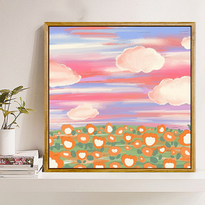 diy数字油画治愈系风景画填色手绘填充油彩画手工上色画画装饰画