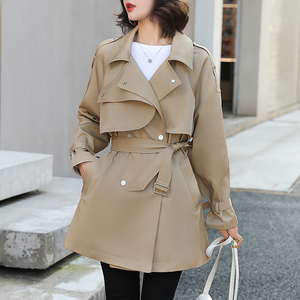 正品哥弟新款春秋外套女中长款收腰显瘦秋装2021年韩版小个子风衣